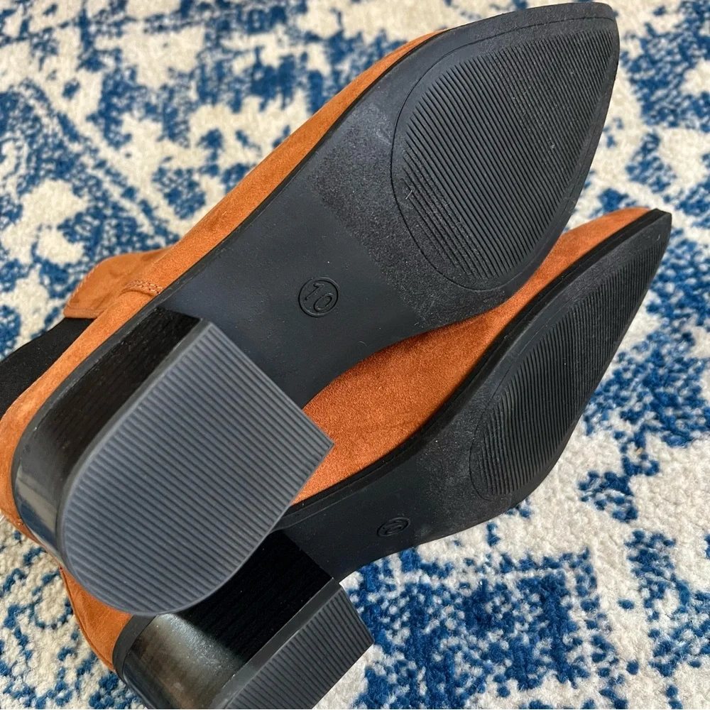 Women's Gwen Low Shaft Heeled Boots Cognac - A New Day™ 10 - Picture 8 of 8